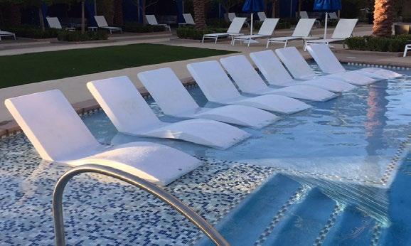 SIESTA CHAISE LOUNGE 30" [762 mm] 80" [2032 mm] 28" [712 mm] 88 lb [40 Kg] *This product has been designed and made to be used in the shallow part of a pool (6" to 10") Snow