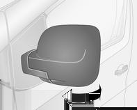 Heated mirrors Select the relevant exterior mirror by switching the control to the left or right, then swivel the control to adjust the mirror.