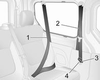 58 Seats, restraints Seat belts on the rear seats When unfastening the seat belt, always release the upper latch plate from its buckle before the lower latch plate.