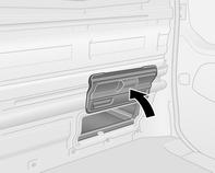 78 Storage To enable long items to be stored under the rear seats (on the front passenger side of the vehicle only), the lower trim flaps can be