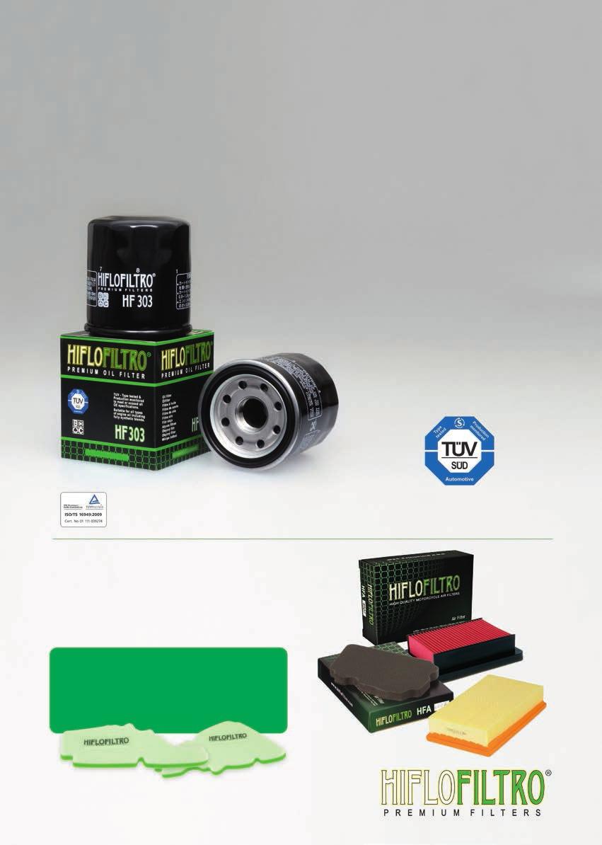 SUPERIOR QUALITY Premium Oil Filters OEM Supplier to European and Japanese Manufacturers Hiiooltro is the world's rst and only TÜV approved motorcycle oil lter.