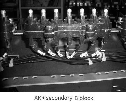 Figure 25 shows a close-up of AK50 cassette secondary C-block, B-block, and C-block wire connections. Figure 25.