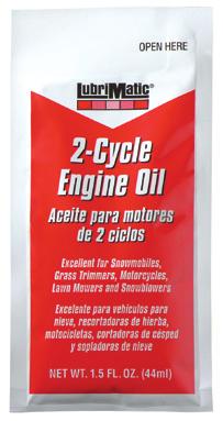 11592 11591 11593 11590 Snowmobile Oil Formulated for use in snowmobiles and other 2-cycle oil-injection cold-weather equipment requiring ashless