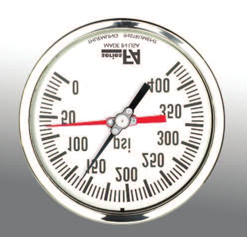 FA SERIES LIQUID FILLED SPECIALTY GAUGES LARGE 6" DIAL FACE For applications requiring 6" master pump gauges, we offer liquid filled panel mounted gauges. B Co Case Diameter MM In.