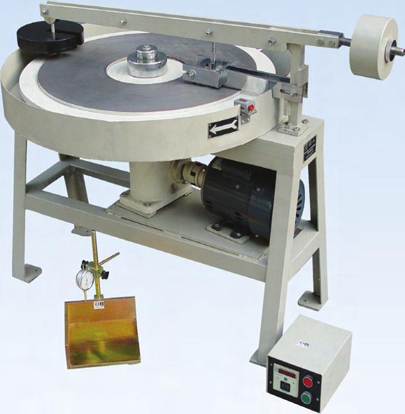 100 Tile Abrasion Testing Machine IS : 1237-1980, IS : 1706-1972 Used for determining the resistance of flooring tiles to wear or abrasion.