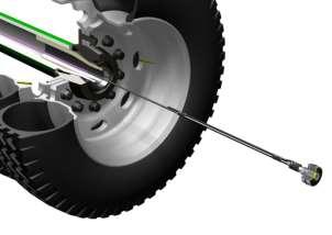 b) Pull lasso to grab the brake pipe. c) Insert the Hose 4 mm inside the brake pipe in all its length (approximately 2 m).