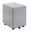 Mobile Steel Pedestal Fully locking ccepts both 4 & foolscap files 1 filing and 2 shallow drawers With castors all bearing runners 5 th castor on drawer front for anti-tilt