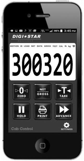 3.0 OVERVIEW CAB CONTROL APP Overview 8 1 2 3 4 5 6 7 3.1 CAB CONTROL APP Overview 1. - Zero balance the scale indicator. 2. - Toggle between net and gross weights. 3. - Temporarily zero the scale indicator [Net mode] 4.