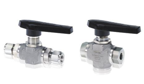 or Close Positions Compact handle design Handle Low operating torques Instrumentation Ball Valves MWP : 3000psig/206bar MWT : 65 C/150