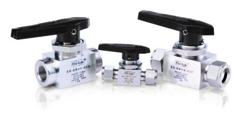 shut off and 3 way switching High Pressure Bar Stock Ball Valves - CNG MWT : -30~180 C/-22~355 F Size : Uni-Lok 1/4 ~1 OD, Pipe Thread
