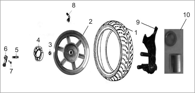 1 RS125-B10.01 Rear Tire 130/70-12 2 RS125-B10.02 Rear Wheel Rim 4 RS125-B10.04 Brake Shoe Set 5 RS125-B10.
