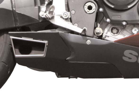 34)Make note of the location of the exhaust outlet in comparison to the new Fairing Panel. Remove the Fairing Panel.