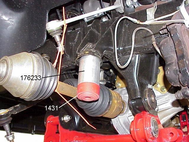 Tighten the brake line fitting to 14 ft. lbs. 7) Attach the brake hose to the caliper with the new washers from kit 860086. Hold the hose to keep it from moving and tighten the bolt to 20 ft. lbs. 8) Repeat steps 1 through 7 to install left brake hose 170085 on the driver side.