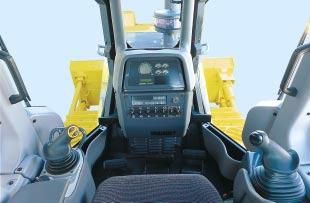 Comfortable Ride with New Cab Damper Mounting D65 s cab mounts use a newly designed cab damper which provides excellent shock and vibration absorbtion capacity with its long stroke.