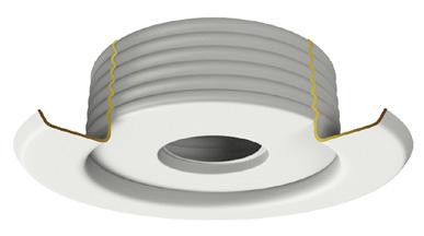 Viking recessed and adjustable escutcheons provide a low-profile decorative recessed sprinkler installation. The NP-1 Recessed Escutcheon may be recessed up to 5/8 (16 mm).