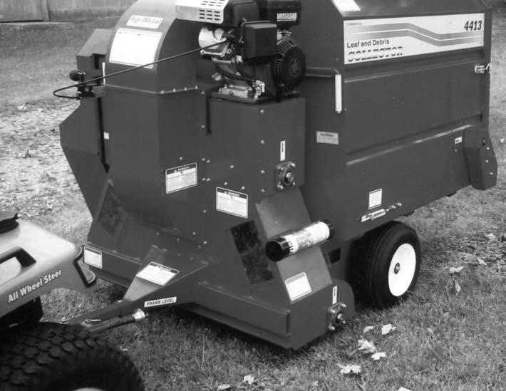 SERIAL NUMBER LOCATION Always give your dealer the serial number of your AgriMetal Leaf and Debris Collector when ordering parts or requesting service or