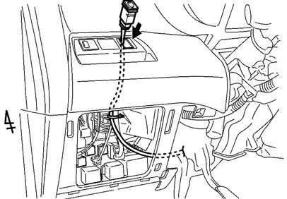 Tape (c) Locate and remove the tape securing the vehicle harness white 2P connector from the right side of the glove box area. (Fig.