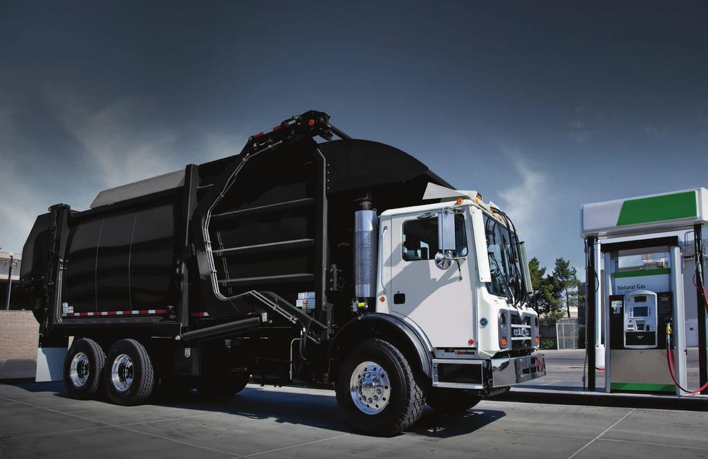 Clean up at the pump Fill up with pride. The natural-gaspowered TerraPro and new LR model refuse trucks combine fuel choice with the savings you demand.