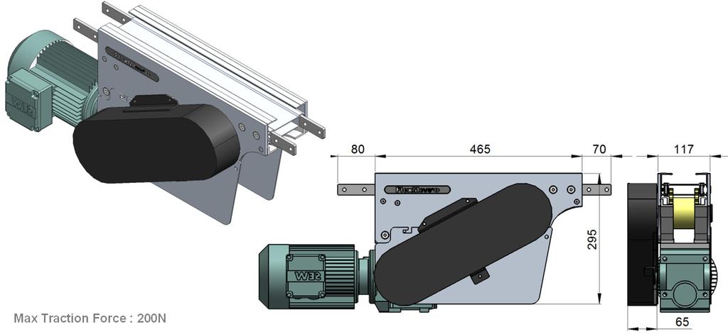 Suspended Intermediate Drive with Motor (LEFT) ID-SD-0.25L1, 0.37L1, 0.