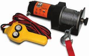 switch Freespooling clutch for quick wire rope deployment Roller fairlead attached directly to winch Includes mounting