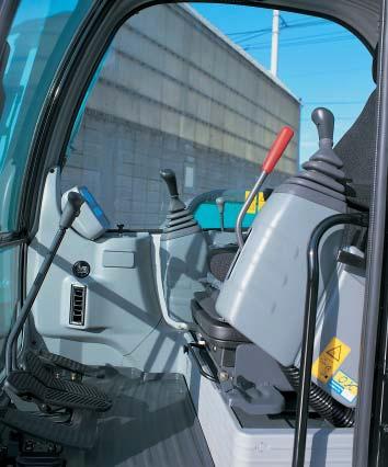 Full-sized, Comfortable Cab The spacious cab combines the best aspects of functional layout and operator comfort.