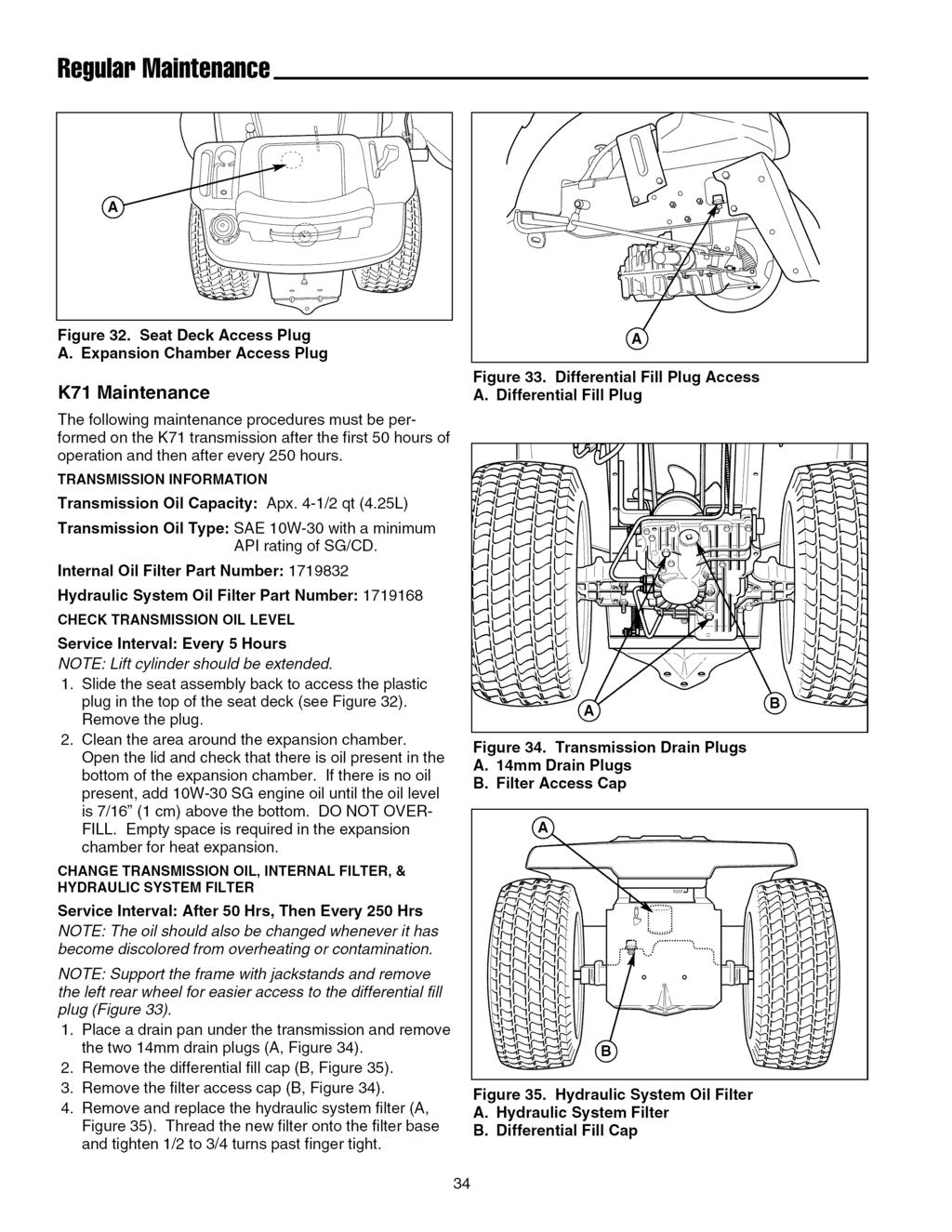 RegularMaintenance Figure 32. Seat Deck Access Plug A.