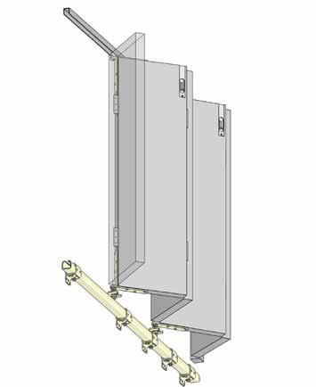 HELM Folding Door Hardware Technical information Type "C" butt front-mounted Hardware combination 4 3 3 4 5 6 7 8 HELM -00 Track profile HELM -0/-0 Wall or ceiling bracket HELM -86/-4 Trolley hanger