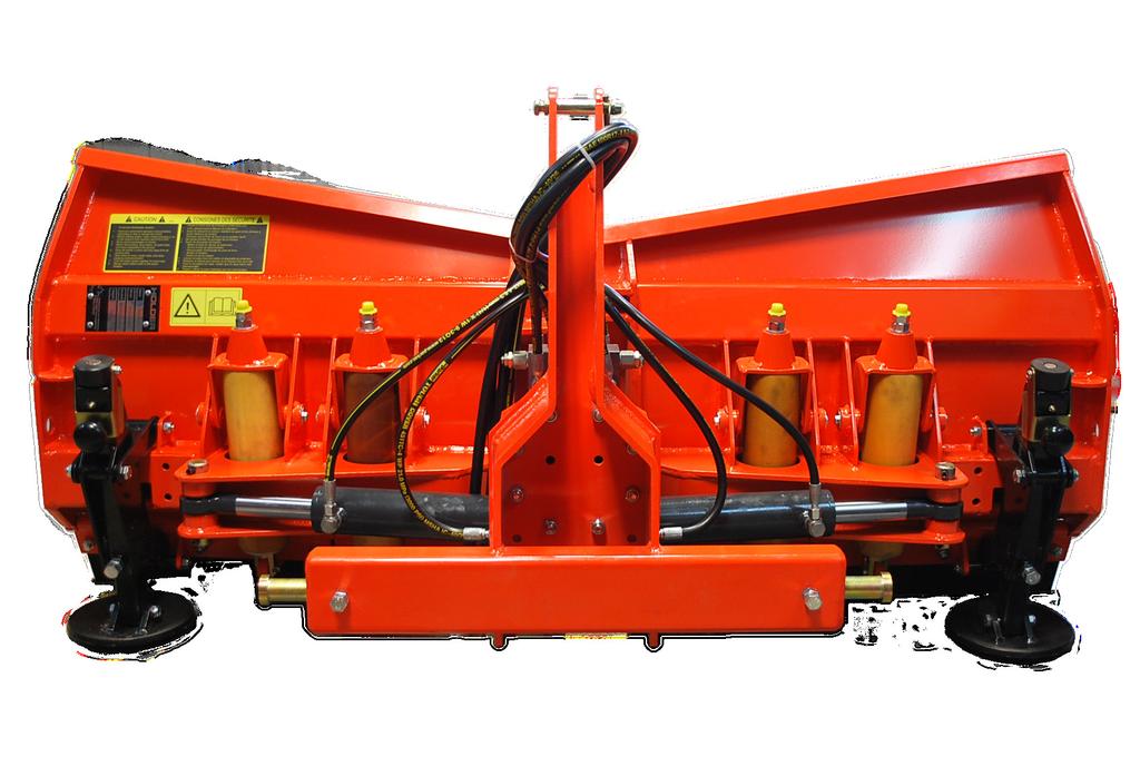 Folding V Plow FVP61-1, FVP66-1, FVP71-1 Hydraulic adjustment of plow blades gives operators a choice of 7 positions for snow removal, a versatile unit in place of fixed V and angle plows.