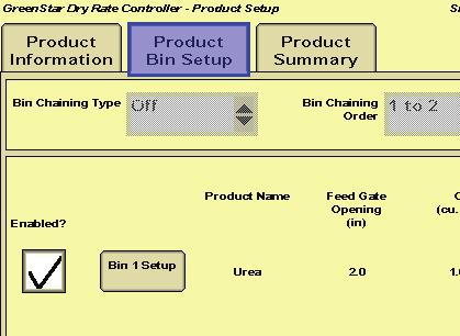 Product Setup - Information F Enter the specific information for each dry product to be applied on this page. 1.