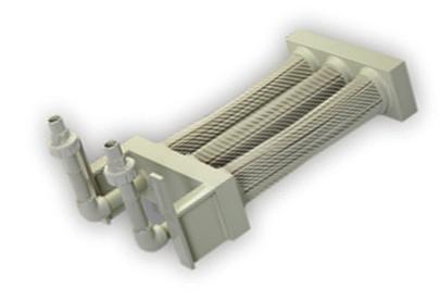 a unique Flow Diverter component for the heat exchange media connections.