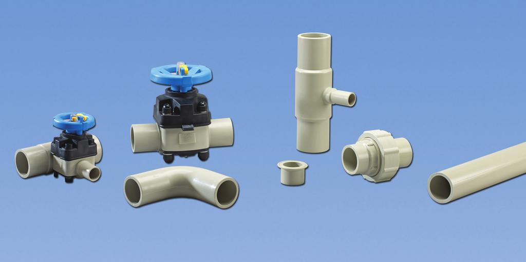 Pressure Rating Supply Range Pipe and Fittings 20-315mm (1/2-12 ) SDR11, 150psi Valves T-342 diaphragm