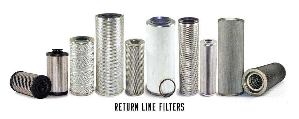 Filter Type Characteristics - Continued Return Line Filters Collects contaminates from around the hydraulic system before the fluid returns to the reservoir.