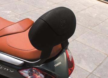 Passenger Backrest X-City For extra comfort for your passenger Increases the comfort for the passenger by a soft PU cushion Integrated Yamaha tuning-fork logo Easy to install