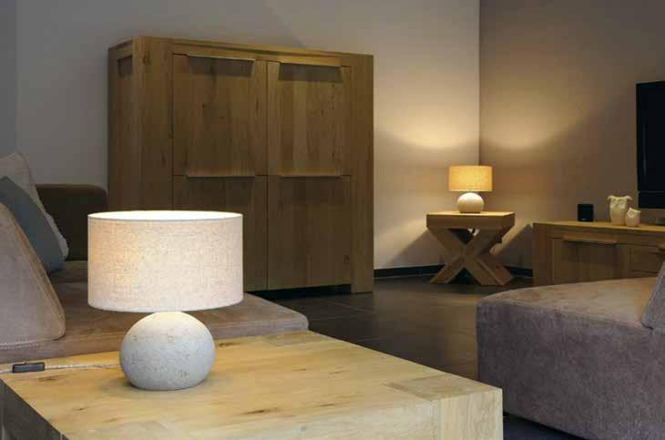 ROCA Interior table lamps : rough concrete Shade: flaxen colour 80% polyester fiber & 20% cotton
