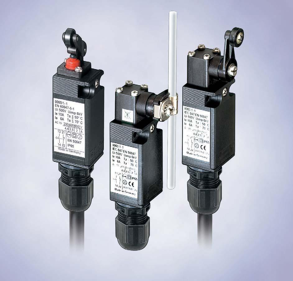 Control Equipment 01616E00 Position switches are used to monitor the position of moving parts of machines and plant.