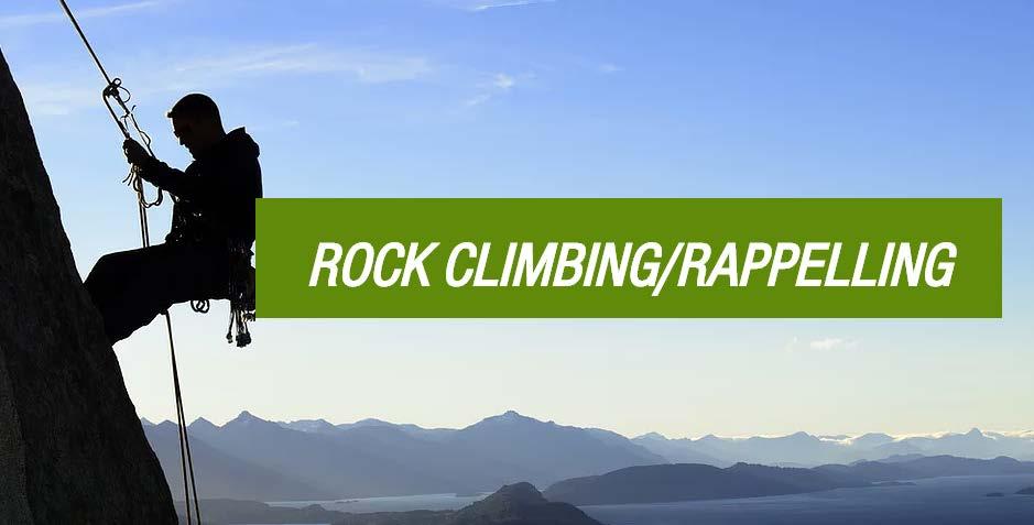 High Risk Activities Each month, two activities will be featured, such as Rock Climbing/Rappelling and