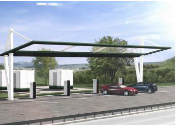 (AC) Battery capacity: 75 kwh 300 kwh Simultaneous charging of four vehicles possible 3 different connector types Product example enercon Quick charging station