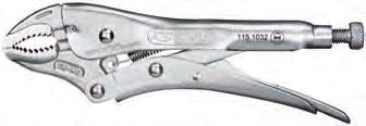 Locking pliers Wide jaw locking pliers Locking pliers with quick-release lever, straight jaws 2 Forged gripping jaws Serrated execution With loosening lever