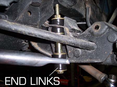 Install the new end links in the same fashion as the stock removal.