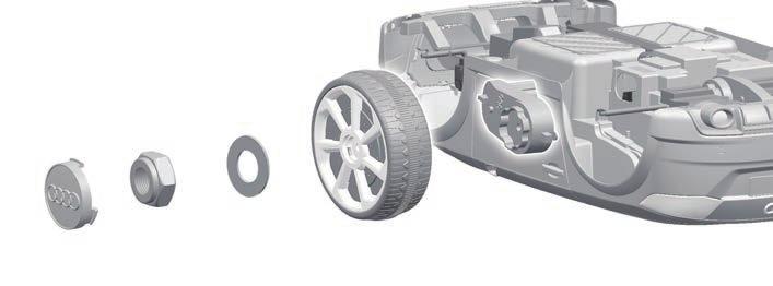 Attach the Rear Wheels 8 10 Driving Wheel Rear axle 9 6 3 2 Rear Bottom View 1. Turn the vehicle body downside up. 2. Remove all the parts from the rear axle.
