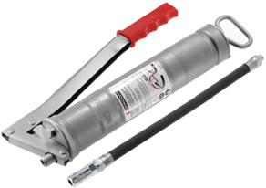 Length : 370 excluding hose. : 1.356 kg. Compact grease gun 377A W IN 1282 Nickel finish steel body. Supplied with 1 lube coupler and 1 hydraulic coupler. Capacity 150 cmz.