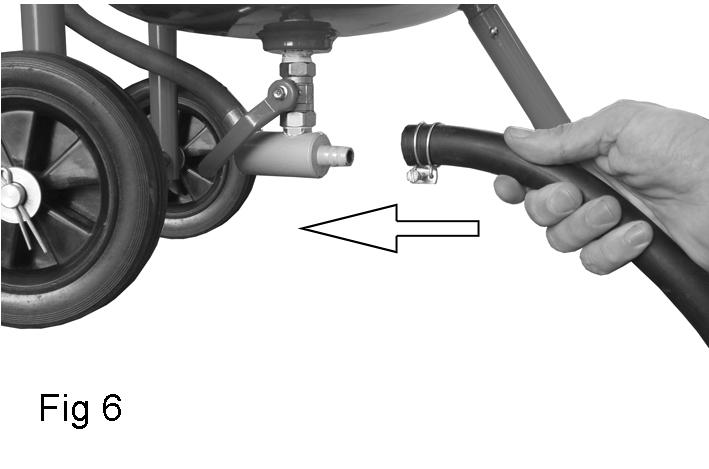Align the holes of the leg with the holes in the leg mounting on the tank, see Fig 5. 3.