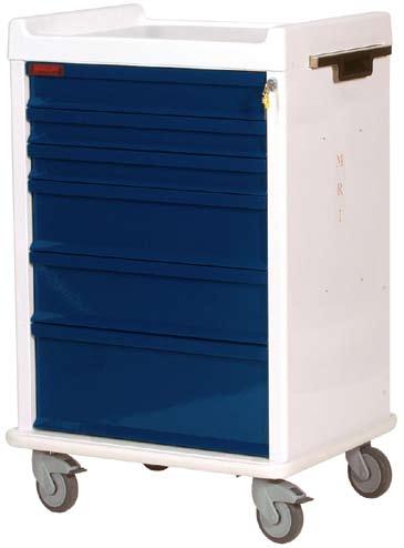 MR-Conditional, Aluminum Six Drawer Anesthesia Cart, Key Lock, Standard Package #MR6K Non-magnetic or weakly magnetic materials including aluminum, stainless steel, plastic, and aluminum and brass