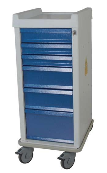 MR-Conditional, Narrow Six Drawer Anesthesia Cart, Key Lock, Standard Package #MRN6K Non-magnetic or weakly magnetic materials including aluminum, stainless steel, plastic, and aluminum and brass