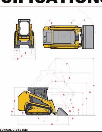 DIMENSIONS (A) Overall Operating Height 171.0 (4343 mm) (B) Height To Hinge Pin - Fully Raised 128.0 (3251 mm) (C) Reach - Fully Raised 37.