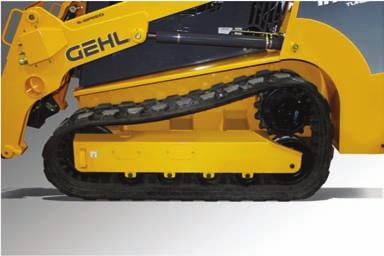 Patented Gehl HydraTrac TM Automatic Track Tensioning System eliminates the need for manually tensioning the tracks on the loader before