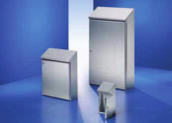 T Hygienic Design Compact enclosures HD, single-door H2.5 enefits in detail: Roof angled forwards by 30. Horizontal drainage edge to protect the seal. Chamfered door fold.