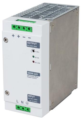AC-DC Din Rail Mountable Power Supply IS-480 SERIES, SINGLE PHASE INPUT Features 3 Year Warranty Universal Input 90~264Vac 100% Full Load Burn-in Test Cooling by Free Air Convection All Round