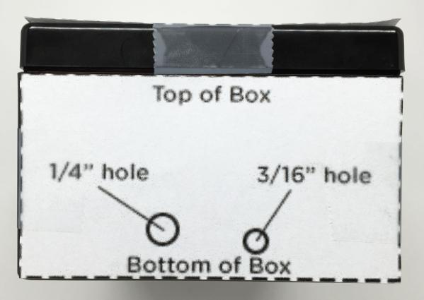 holes shown on the template.
