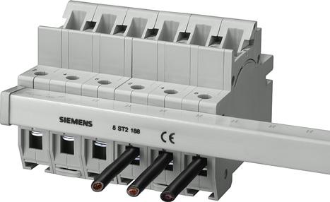 fuse switch disconnectors on 3-phase busbar with fork plug, can be cut to length Bus-mounting of